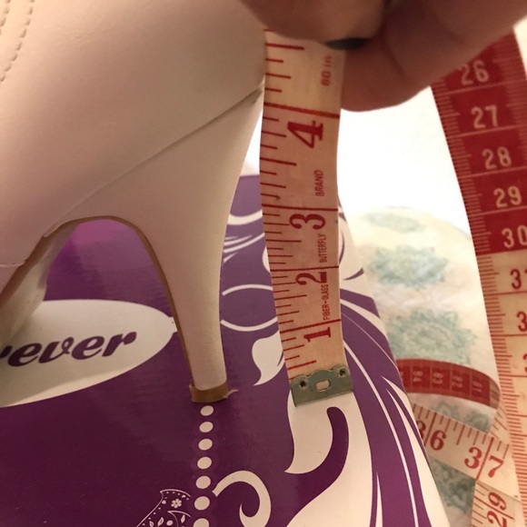 Worn Once - White Leather Boot Heels - Picture 4 of 6